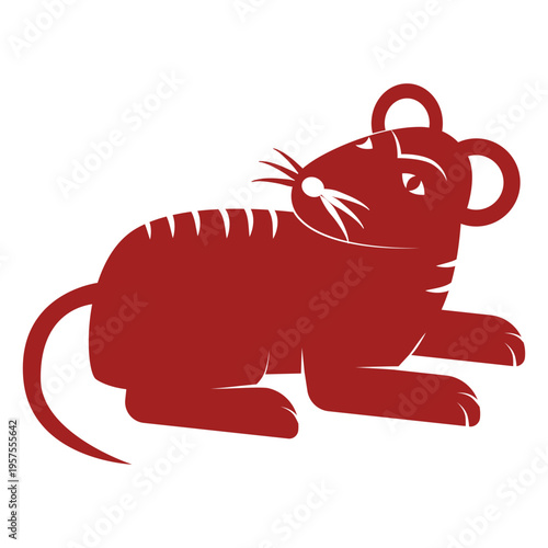 Rat mouse tail chinese astrology silhouette