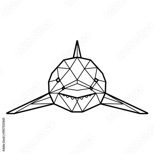 Shark front view polygonal