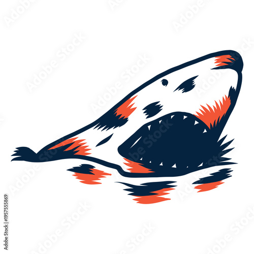 Shark open jaws duotone