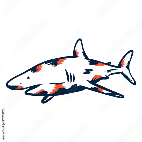 Shark side view duotone
