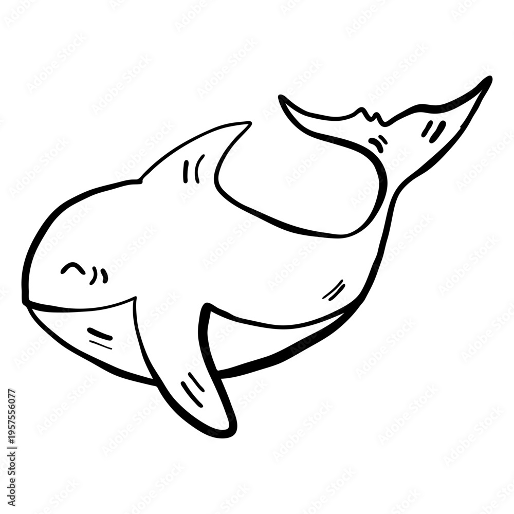 Fototapeta premium Whale flipper tail giant stroke