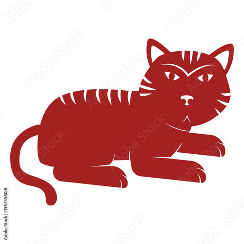 Tiger stripe chinese astrology silhouette