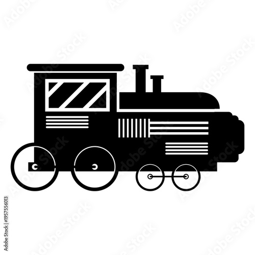 Train locomotive depot wheel silhouette