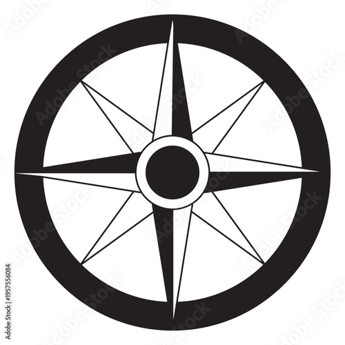 Windrose arrow east nord west south silhouette