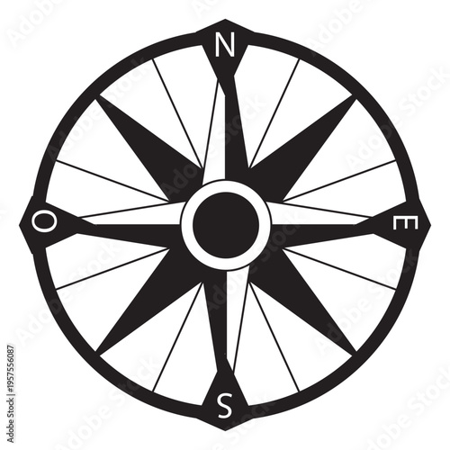 Windrose arrow south west east nord silhouette