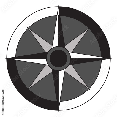 Windrose arrow south nord west east flat