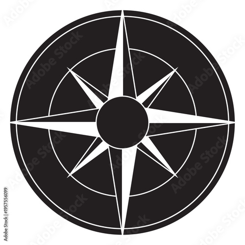 Windrose arrow west nord south east silhouette