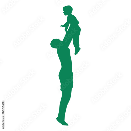 Father lifting son silhouette