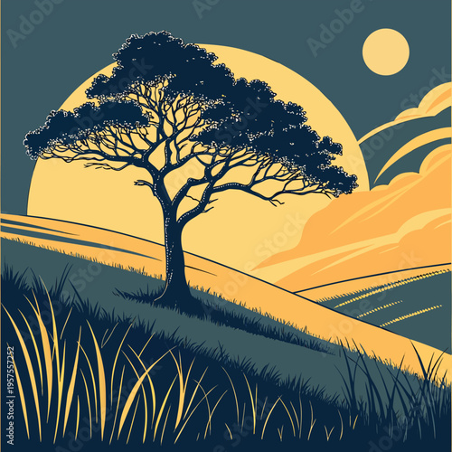 sunset in the mountains