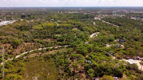 Aerial panorama Koreshan State Park Estero FL