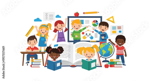 Diverse Kids Learning Together