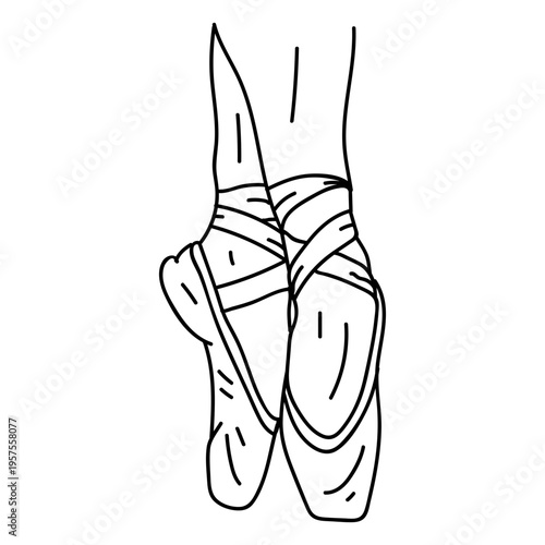 Ballet pointe shoe ribbon foot leg ankle stroke