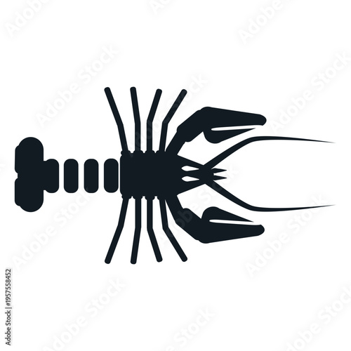Lobster tail claw antenna whisker detailed silhouette