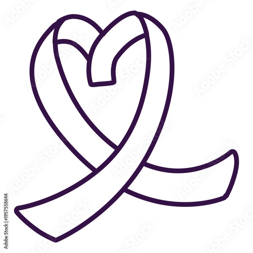 Ribbon tape heart stroke