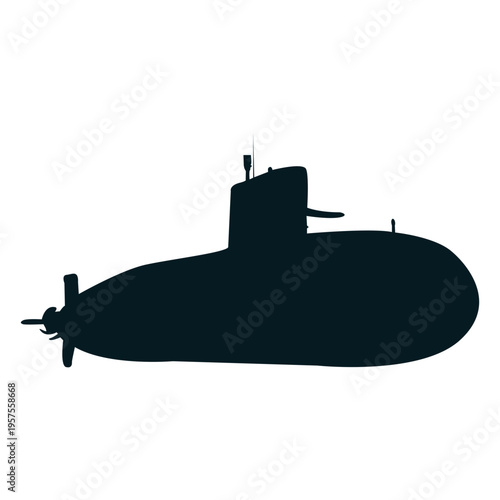 Submarine screw torpedo diver silhouette