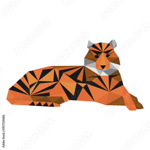 Tiger stripe muzzle tail low poly