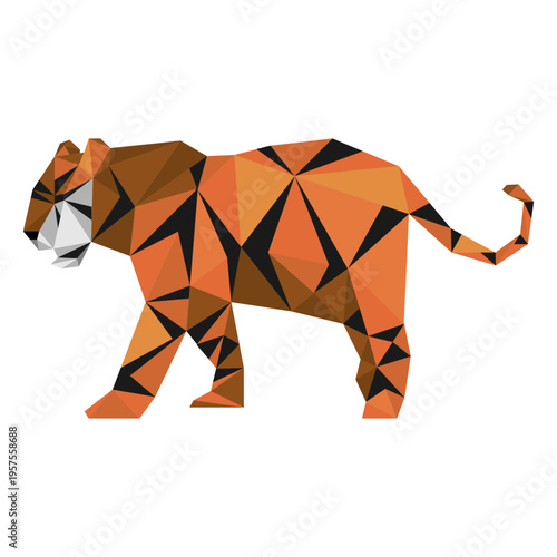 Tiger stripe tail muzzle low poly
