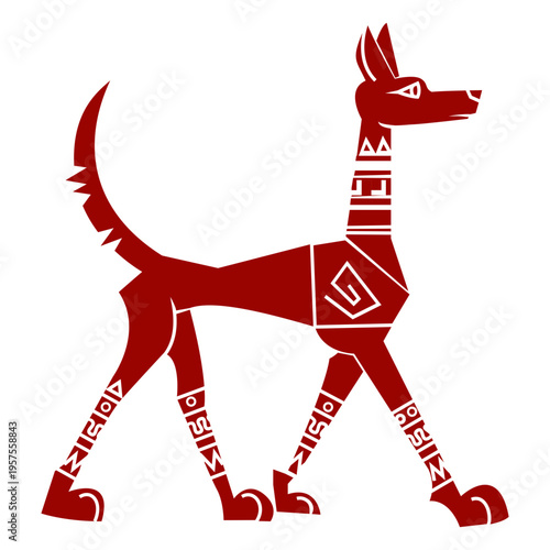 Dog tail pattern ear detailed silhouette