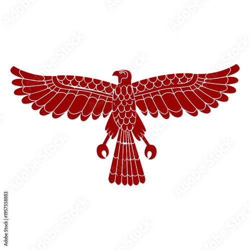 Eagle wing beak talon pattern detailed silhouette