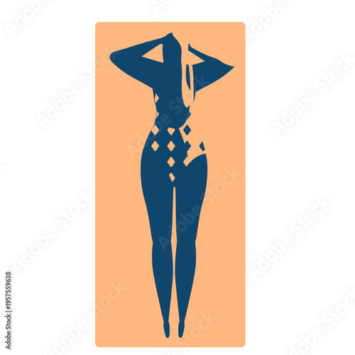 Woman mat rug lying detailed silhouette