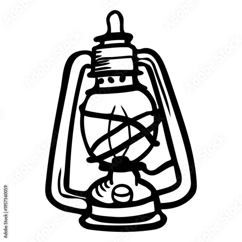 Hand drawn hurricane lantern