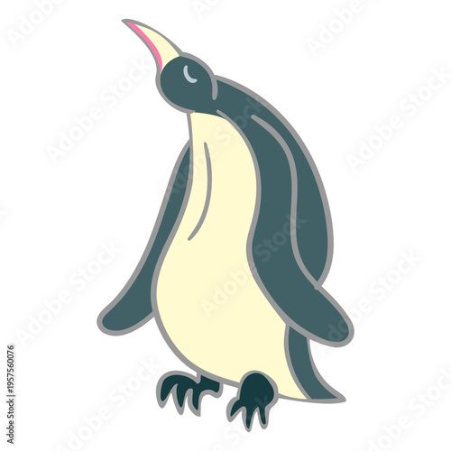 Penguin standing eyes closed