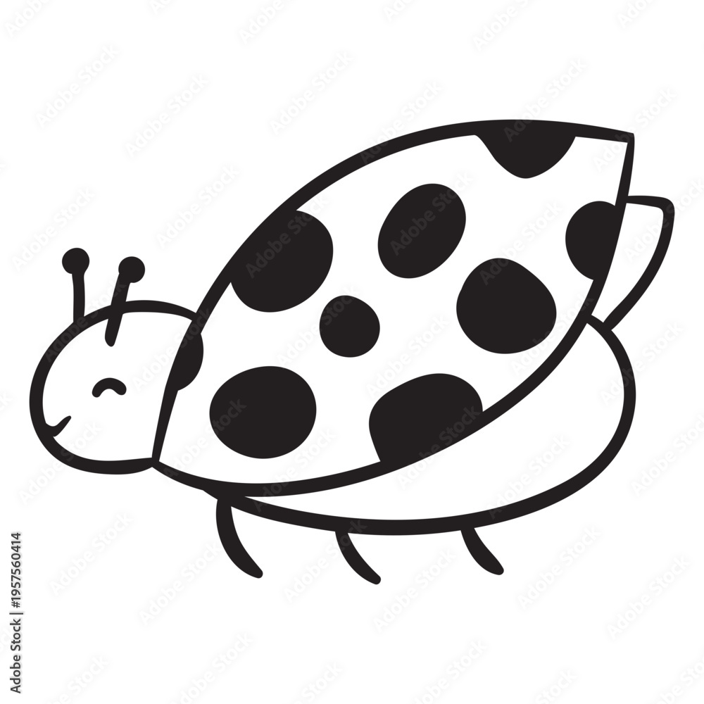 Obraz premium Cute ladybug flying outline
