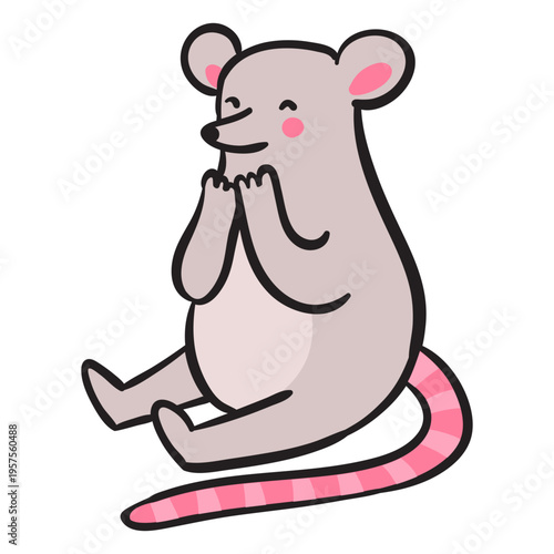 Cute mouse sitting