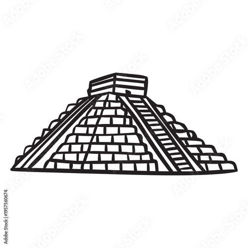 Ancient temple aztec mexico stroke