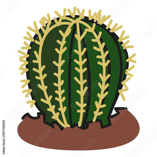 Fat cactus plant illustration