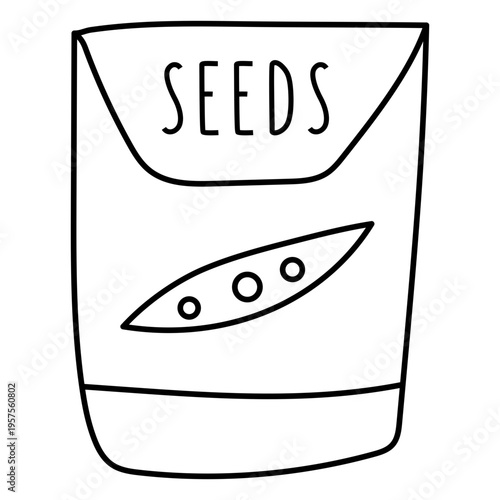 Garden seeds packet drawn