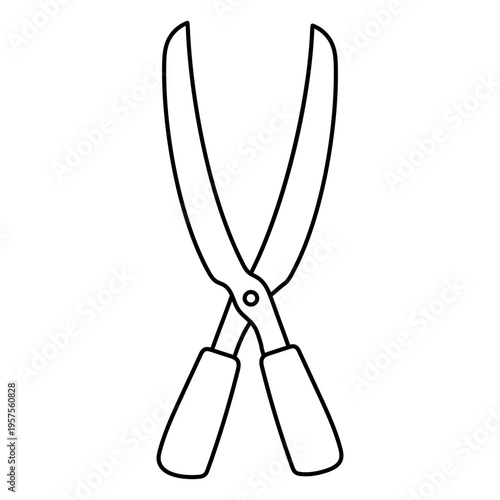garden shears drawn simple