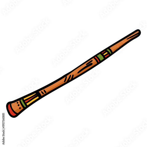 Didgeridoo musical instrument hand drawn