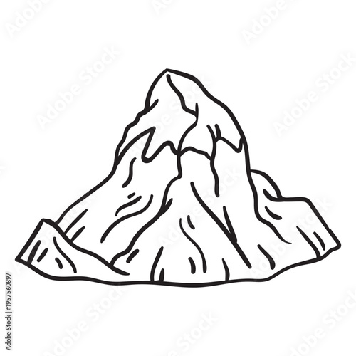 Icy mountain peak stroke