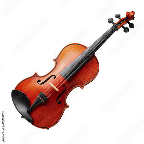 Violin Displayed Against a Plain Background With Focus on Details and Craftsm...