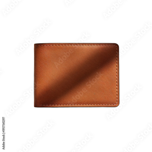 Brown Leather Wallet on a Plain Surface With Soft Light in Background