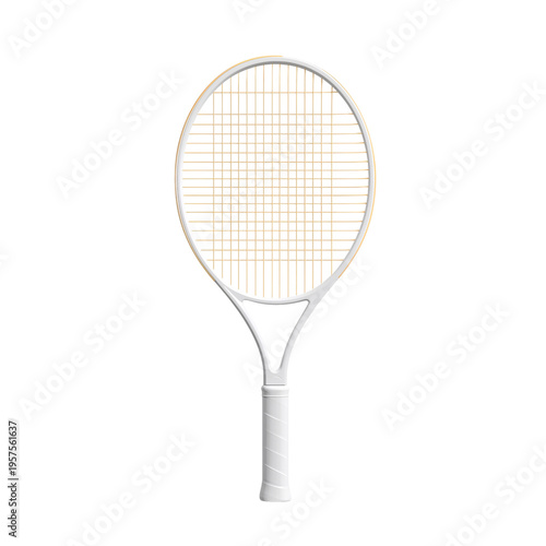 Tennis Racket is Placed on a Flat Surface in a Practice Area Near a Tennis Court