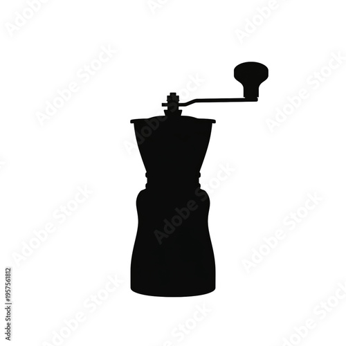 Manual Coffee Grinder on a White Background at a Kitchen Setting