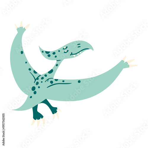 Cute dinosaur flying