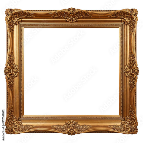 Ornate Gold Frame With Intricate Designs Ready for Artwork Display