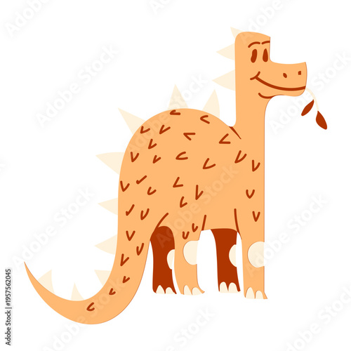 Dinosaur munching leaves