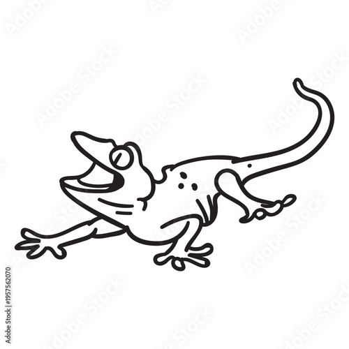 Lizard opening mouth