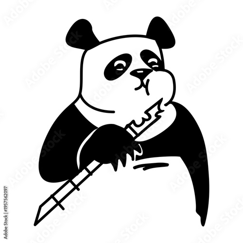 Munching panda stylish