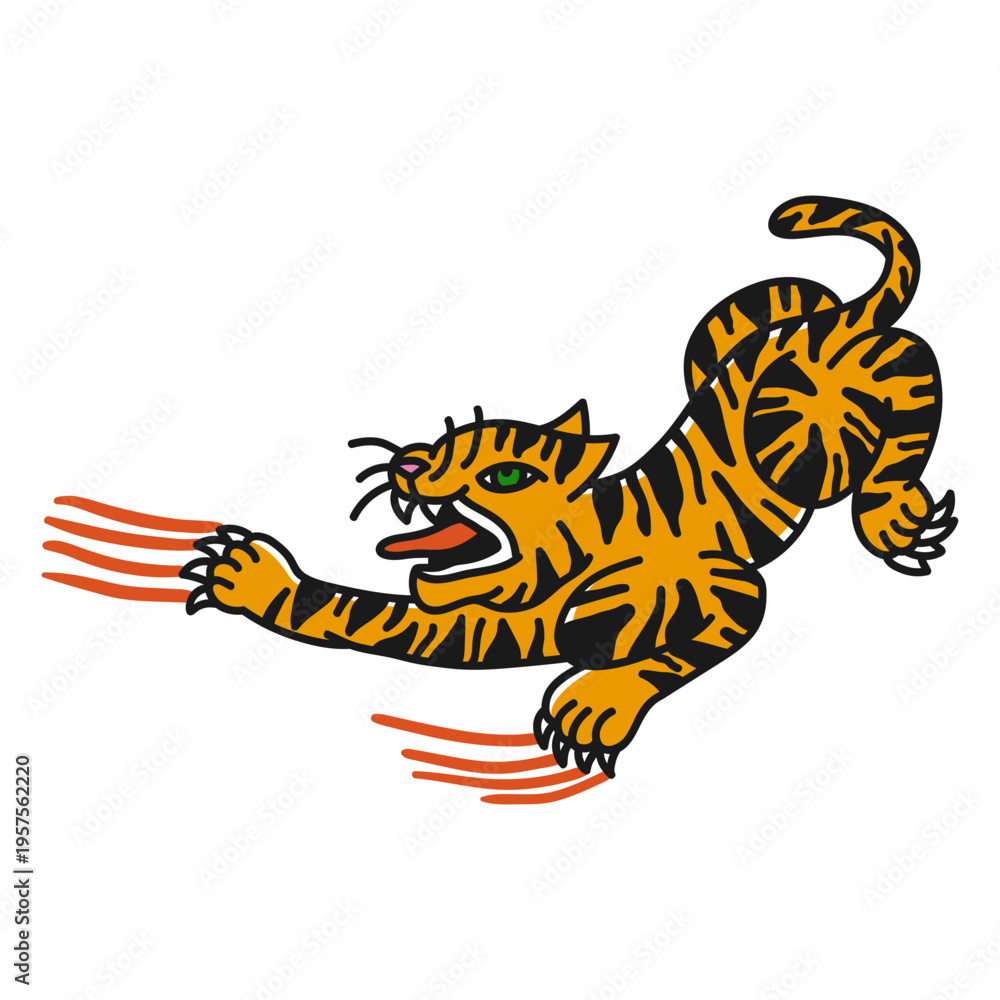 Obraz premium Angry tiger oldschoo