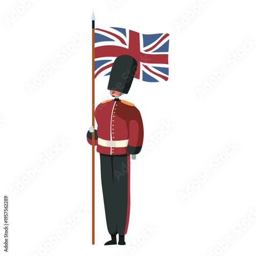 Character british royal guard flag