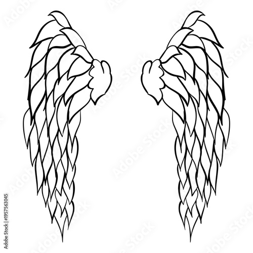 Triangular angel wings outline