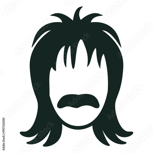 70s moustache hairstyle stroke