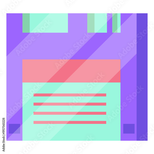 80s floppy disk colorful
