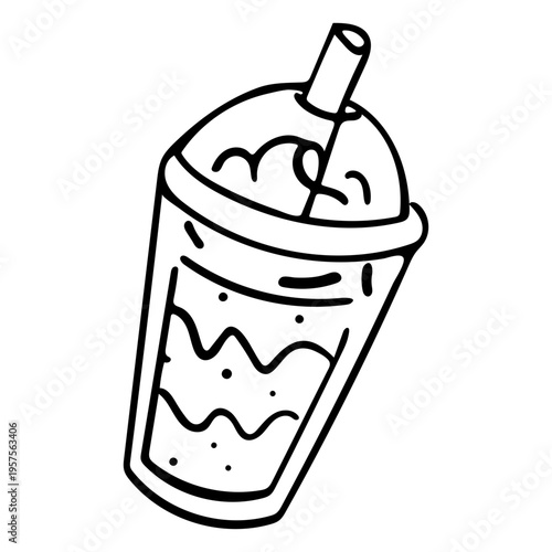 Coffee to go plastic cup stroke