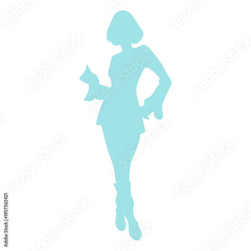 Disco move light blue silhouette